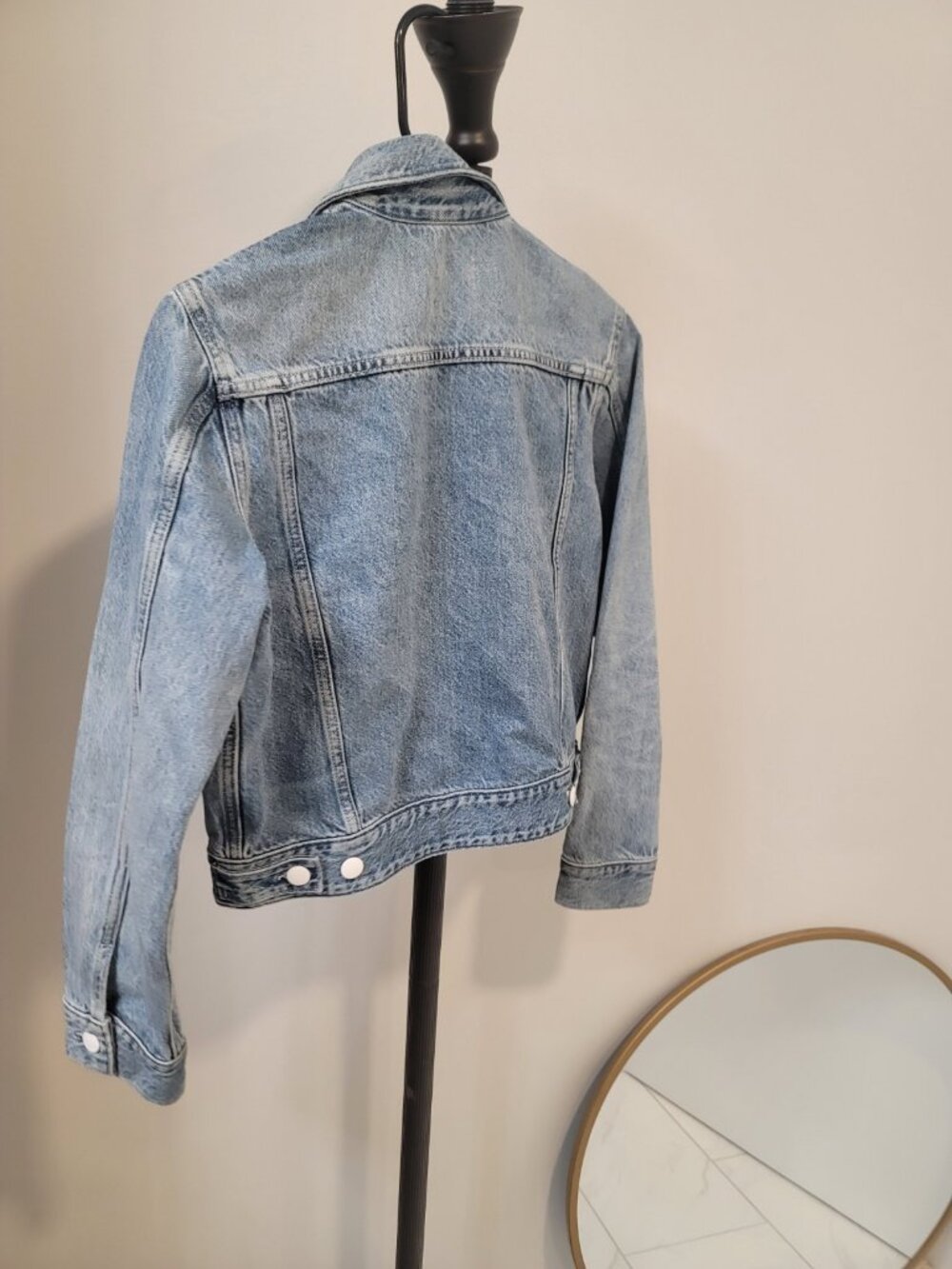 Triarchy Jacket Womens Small Trunker Button Front Denim Jean Jacket Blue - Picture 6 of 8